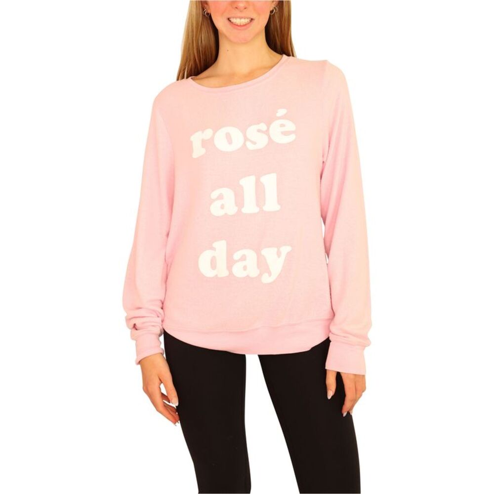 Dream Scene Womens Cotton Rose All Day Sweatshirt, NWT